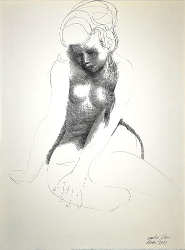 Emilio Greco Nude Of Woman Original China Ink Drawing 1973 For Sale At Pamono