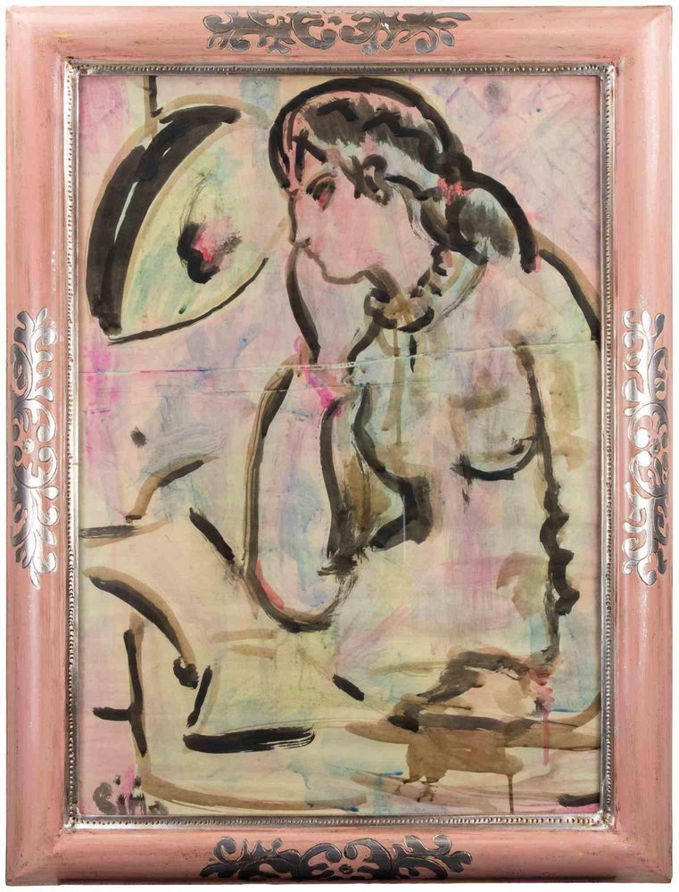 Sirio Pellegrini Pensive Nude Watercolor S For Sale At Pamono