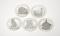 Small Coasters in Porcelain attributed to Piero Fornasetti, Italy, 1950s