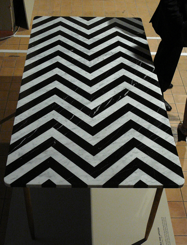 "Herringbone" table