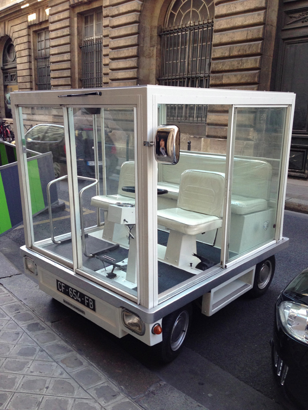 An incredible vehicle that used to be used for delivering the inflatable furniture around the city.