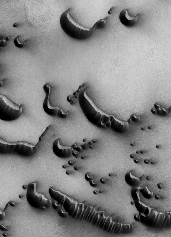 "Polar Region of the North, Barkhanes", LAT: 76.1° LONG: 98°. From "This Is Mars" (Aperture, 2013)