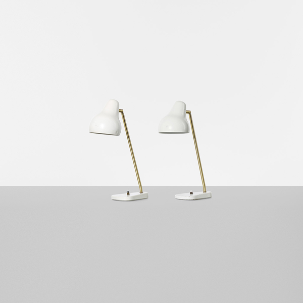 Pair of table lamps by Vilhelm Lauritzen c. 1960. Image credit: Wright.