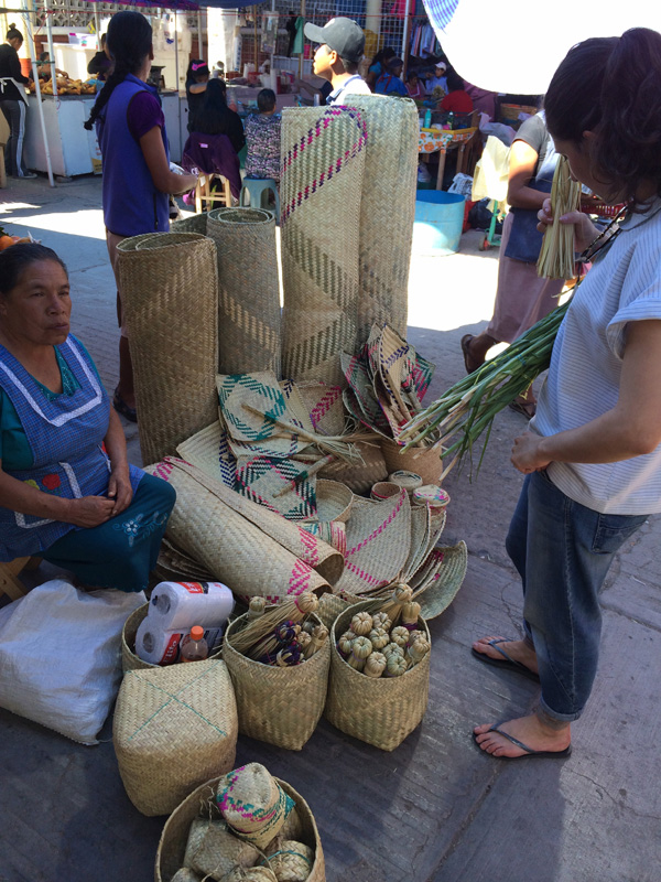 Oaxaca, Market, weavings, baskets