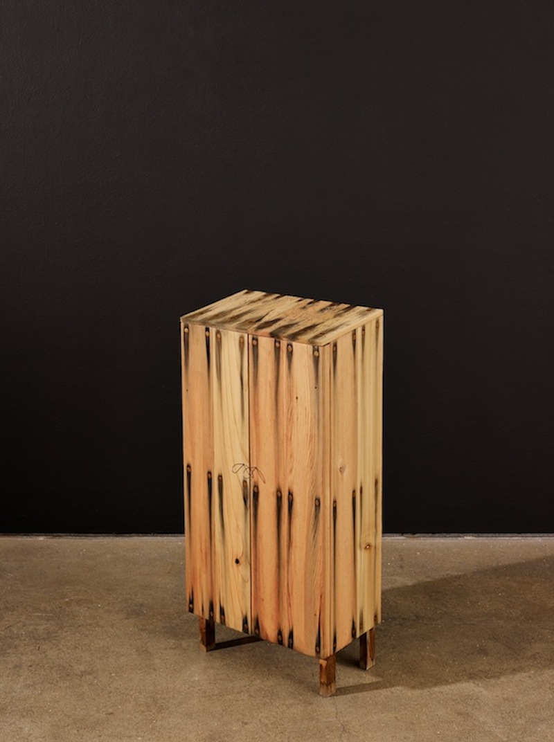 Peter Marigold. Small Bleed Cabinet, 2014. Cedar wood, steel nails, 81 x 38 x 23 cm
