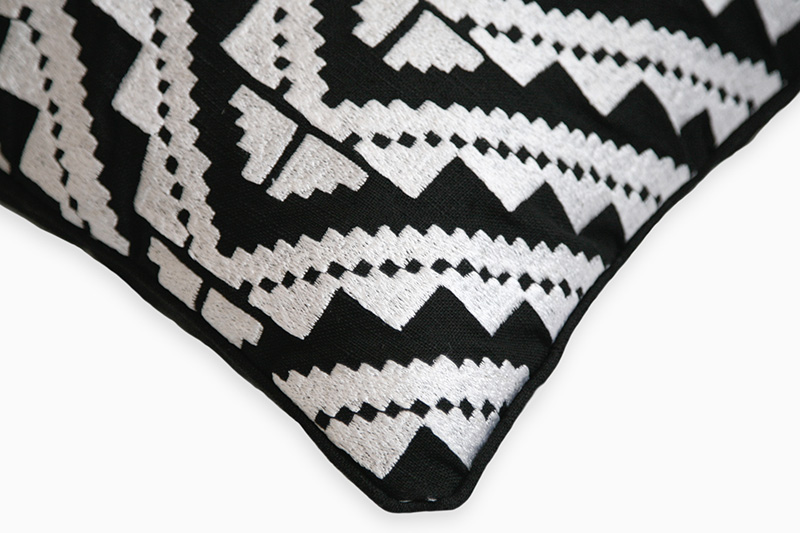 Black&White Guadalupe Pillow (detail). Image courtesy of Inigo Elizalde and L'ArcoBaleno