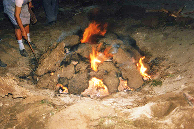 The traditional firing process of Barro Negro; photo courtesy of Sara de Campos