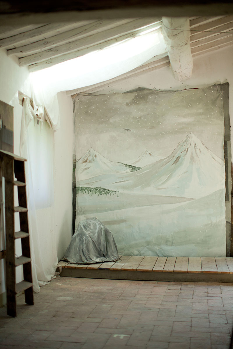 Ventura's Tuscan studio, courtesy of the artist