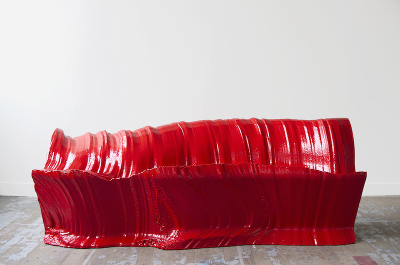 Cutting Edge Sofa by Martijn Rigters, fabricated in polystyrene using a hot wire cutter