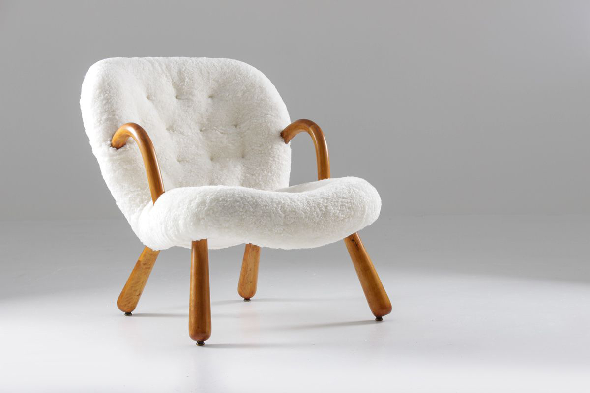 Vintage Clam Chair by Philip Arctander for Nordisk Staal & Møbel Central