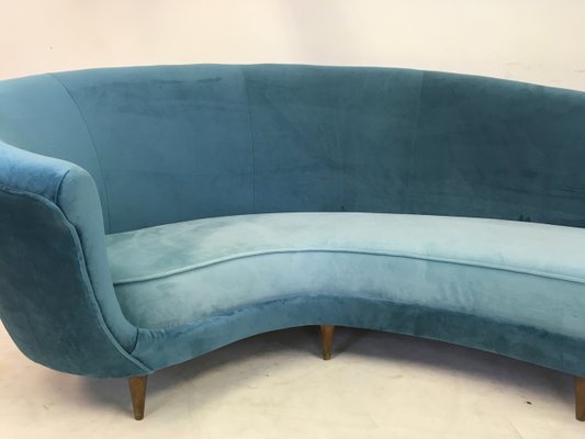 Italian Curved Velvet Sofa 1950s For Sale At Pamono