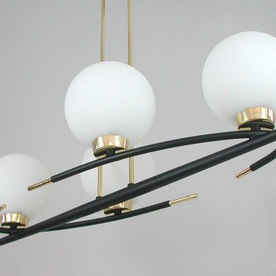 Lampe plafonnier lotus en nacre rose et laiton | Coucou Retro