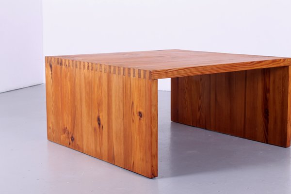 Square Pine Wood Coffee Table By Ate, Pine Wood Square Coffee Table