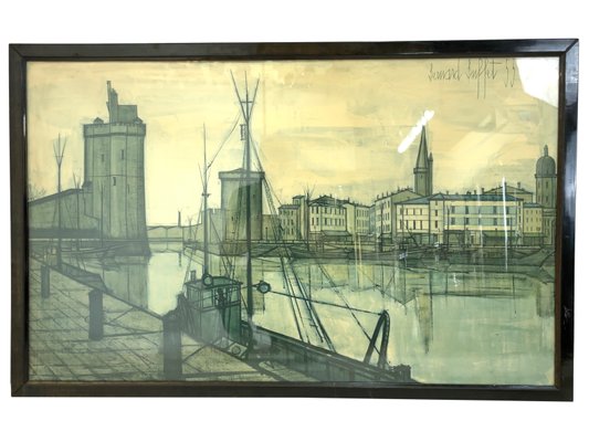 ベルナール・ビュッフェ、「Le port de La Rochelle」 ベルナール・ビュッフェ、「Le port de La Rochelle」 - メルカリ