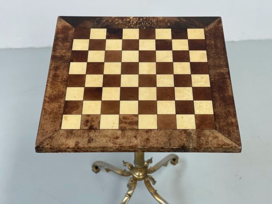 Goatskin Chess Table With Gilt Base By, Round Chess Table