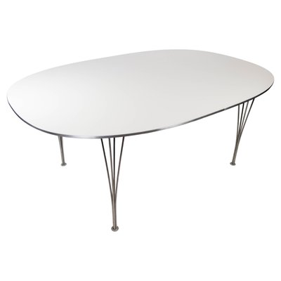 Ellipse Dining Table With White, White Laminate Dining Table