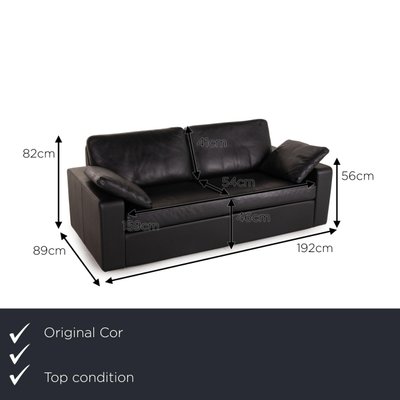 Conseta Black Leather Sofa From Cor For, Small Black Leather Sofa