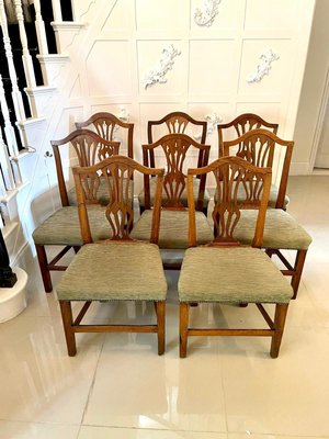 18th Century George Iii Hepplewhite Oak, Oak Kitchen Chairs With Arms