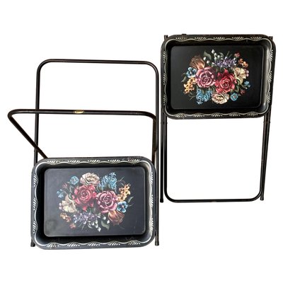 Vintage tv trays with stands for sale outlet