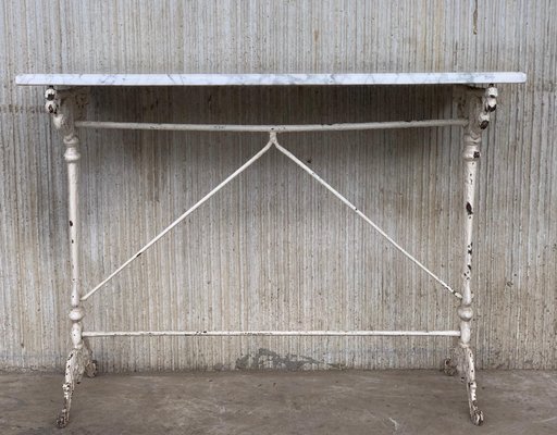 Metal Console Table With White Marble, Metal Console Table With Marble Top