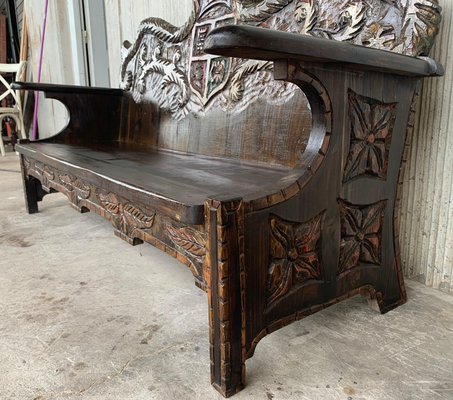 Hand carved cheap wooden bench