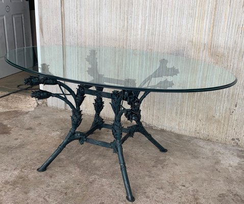 Oval glass cheap center table