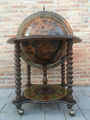 Vintage globe 2024 drinks cabinet