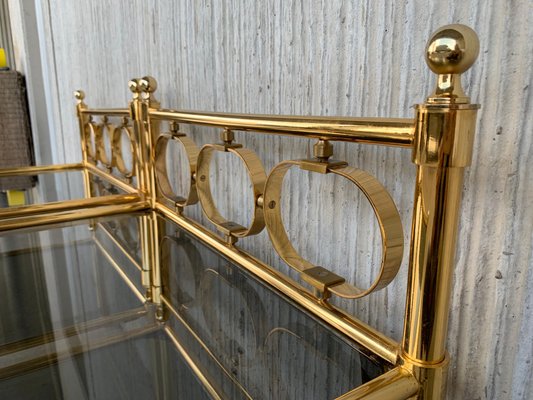Mid-Century Modern Full Brass Headboard Featuring Gometrical Figures for  sale at Pamono