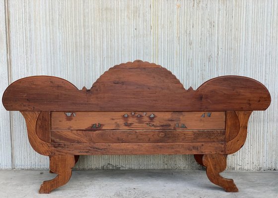 Antique wood settee bench deals