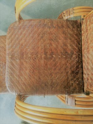 20th Century Adjustable Bentwood and Rattan Chaise Longue with Ottoman
