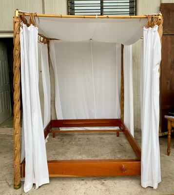 Mid Century Bamboo Canopy Four Poster, What Is The Point Of A Four Poster Bed