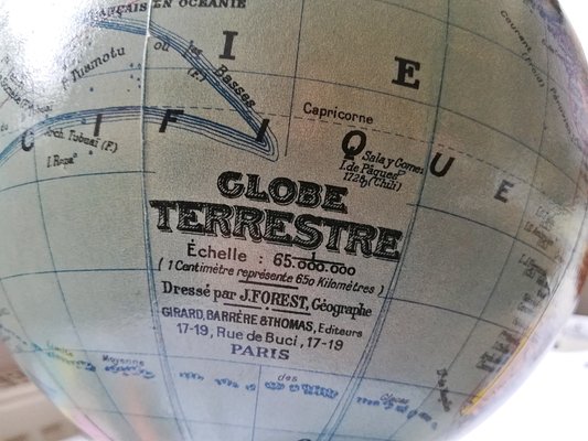 French Terresrial Globe attributed to Girard and Barrère, 1950s for sale at  Pamono