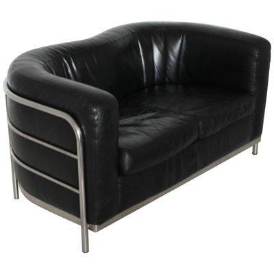 Black Leather Italian Sofa, Leather Italia Furniture
