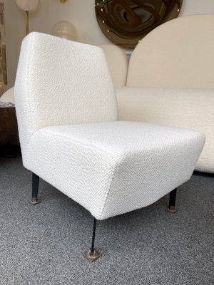 Italian Slipper Chairs with Boucl Fabric by Studio Apa for Lenzi