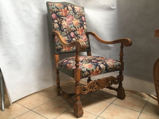Baroque Style Throne Armchair 1940s for sale at Pamono