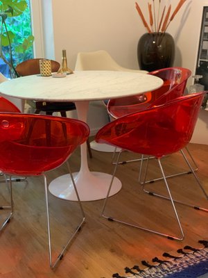 Vintage Mid Century Marble Tulip Dining Table by Eero Saarinen for Knoll International 1970s