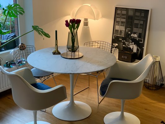 Table Tulip Marmo Tavolo Da Pranzo Tulip Mid-Century In Marmo Di Eero  Saarinen Per Knoll International, Anni '70 - Main Image