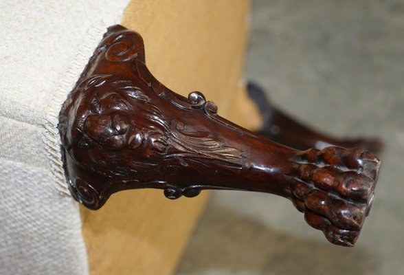 Antique Hand Carved Lion's Paw Leg Club for sale at Pamono