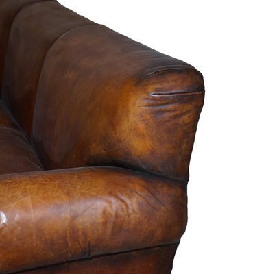 Rustic brown cheap leather couch