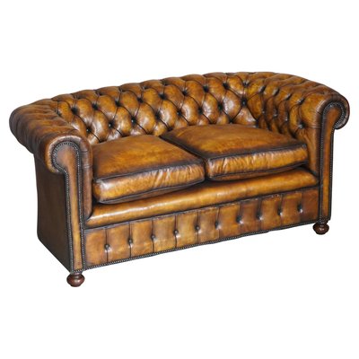 Cigar Brown Leather Chesterfield Sofa, Brown Leather Chesterfield