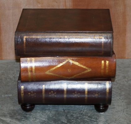 Leather Bound Side Tables With Drawers, Leather End Tables With Drawer