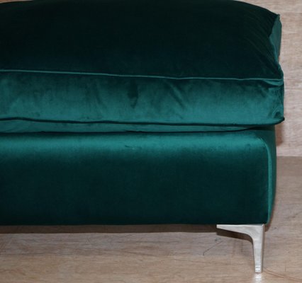 Large Emerald Green Velvet Ottoman or Bench Seat for sale at Pamono