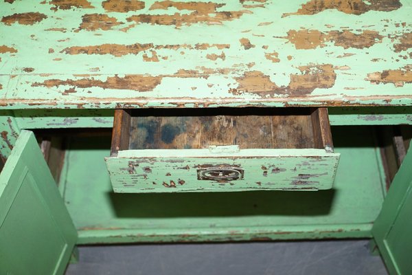 Victorian Hand-Painted Distressed Green Dresser Bookcase or Kitchen Cupboard for sale at Pamono Victorian Hand-Painted Distressed Green Dresser Bookcase or Kitchen Cupboard for sale at Pamono