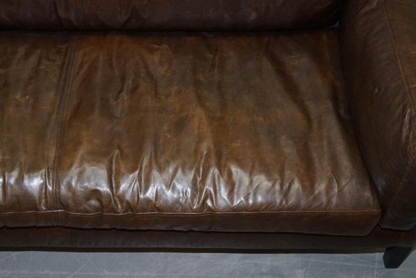 Vintage Brown Leather Sofa For At, 6 Foot Leather Sofa