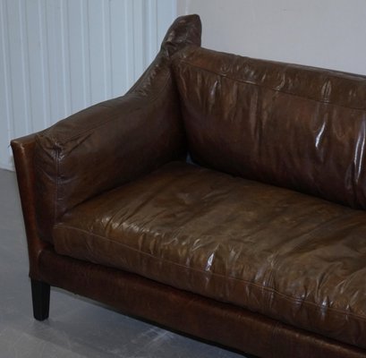 Vintage Brown Leather Sofa For At, Leather Sofa Restoration London