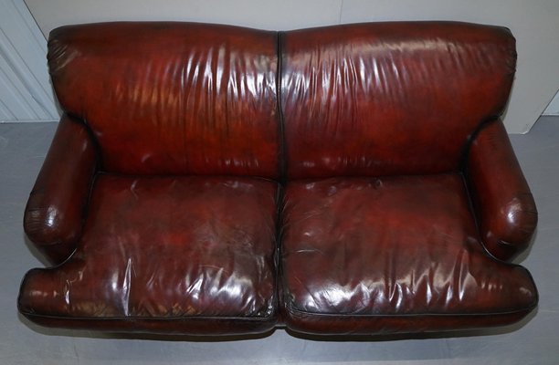 Reddish Brown Leather Sofa For At, Red Embossed Leather Sofa