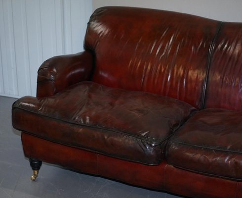 Reddish Brown Leather Sofa For At, Brown Leather Settee