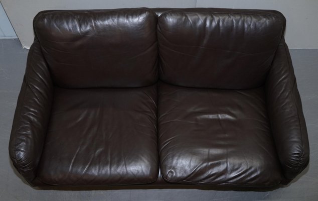 Danish Brown Leather Sofa For At, Repair Leather Couch Tear Seam