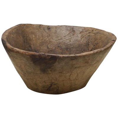 Large Dugout Bowl In Wood 1840s For, Antique Wooden Bowls Value