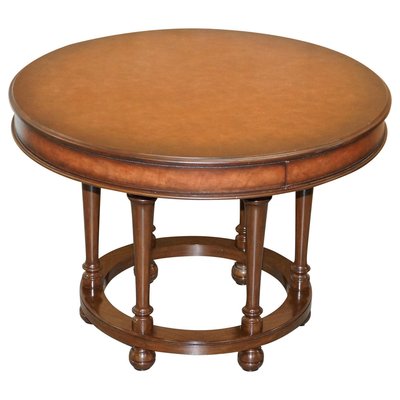 Small Dining Table with Brown Leather from Ralph Lauren